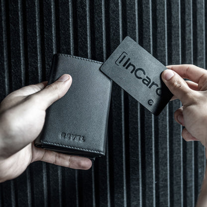 Проследимият кожен портфейл EP302 с RFID защита